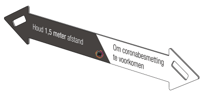 Bord 1,5m afstand houden